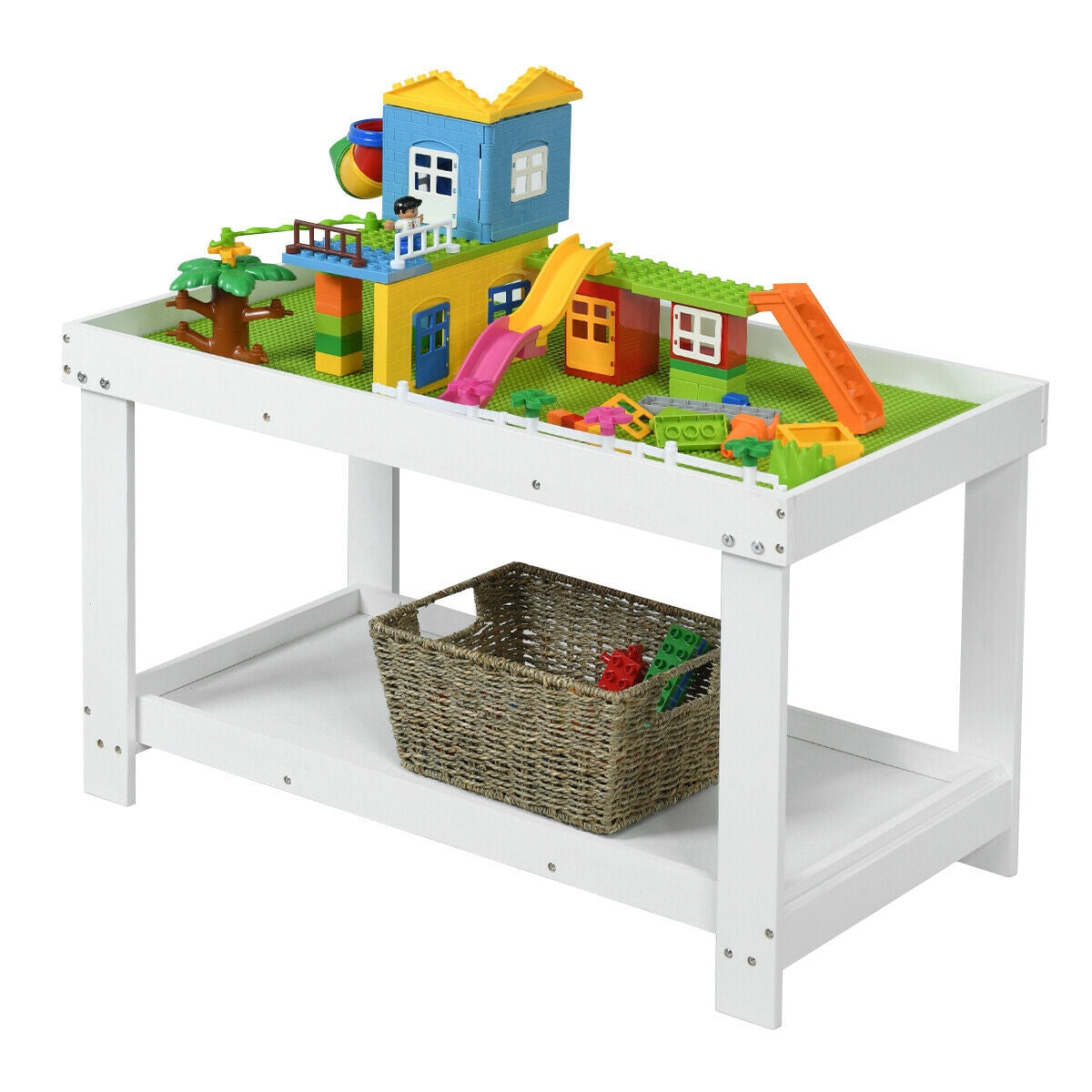 Solid Multifunctional Wood Kids Activity Play Table