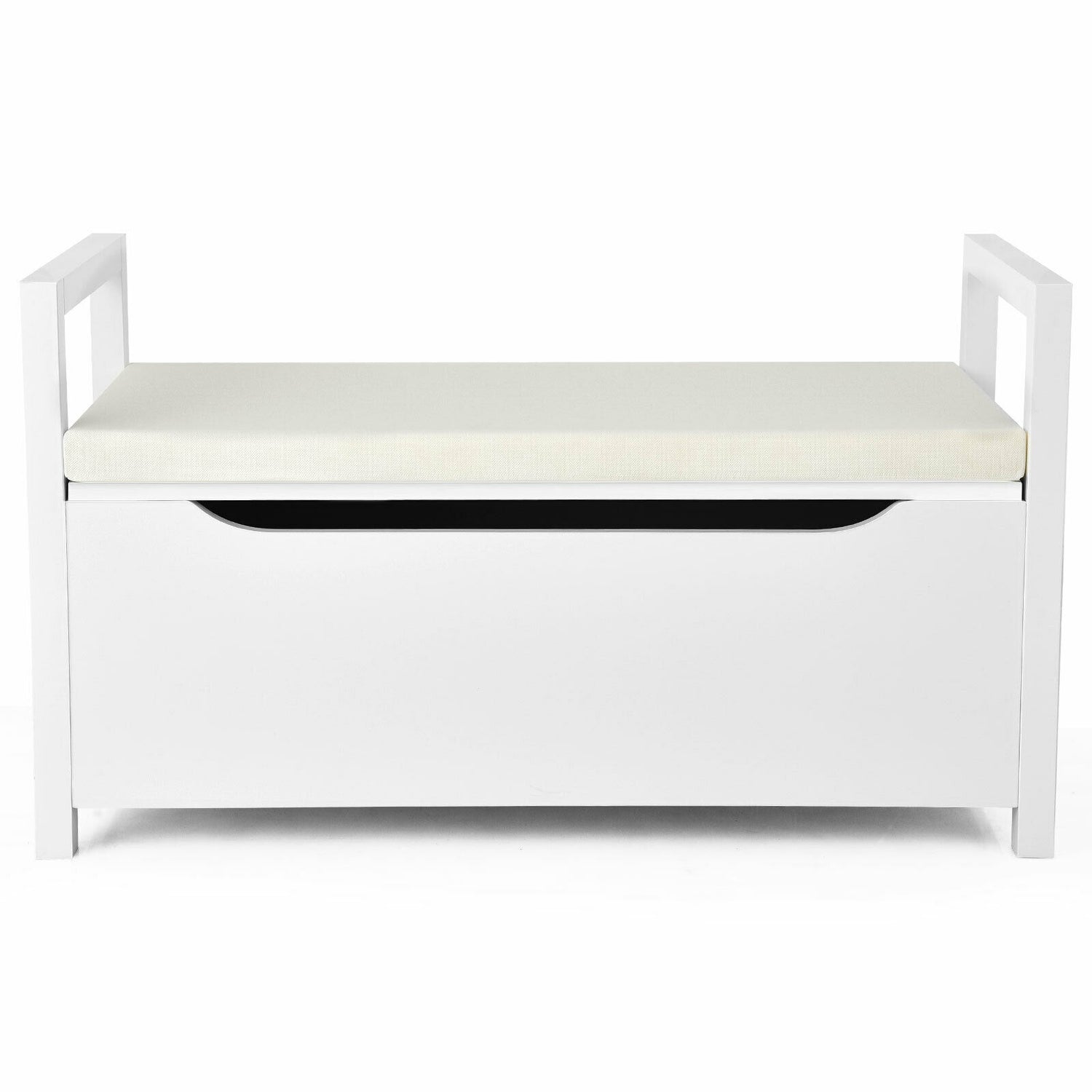 34.5 Ã15.5 Ã19.5 Inch Shoe Storage Bench with Cushion Seat for Entryway