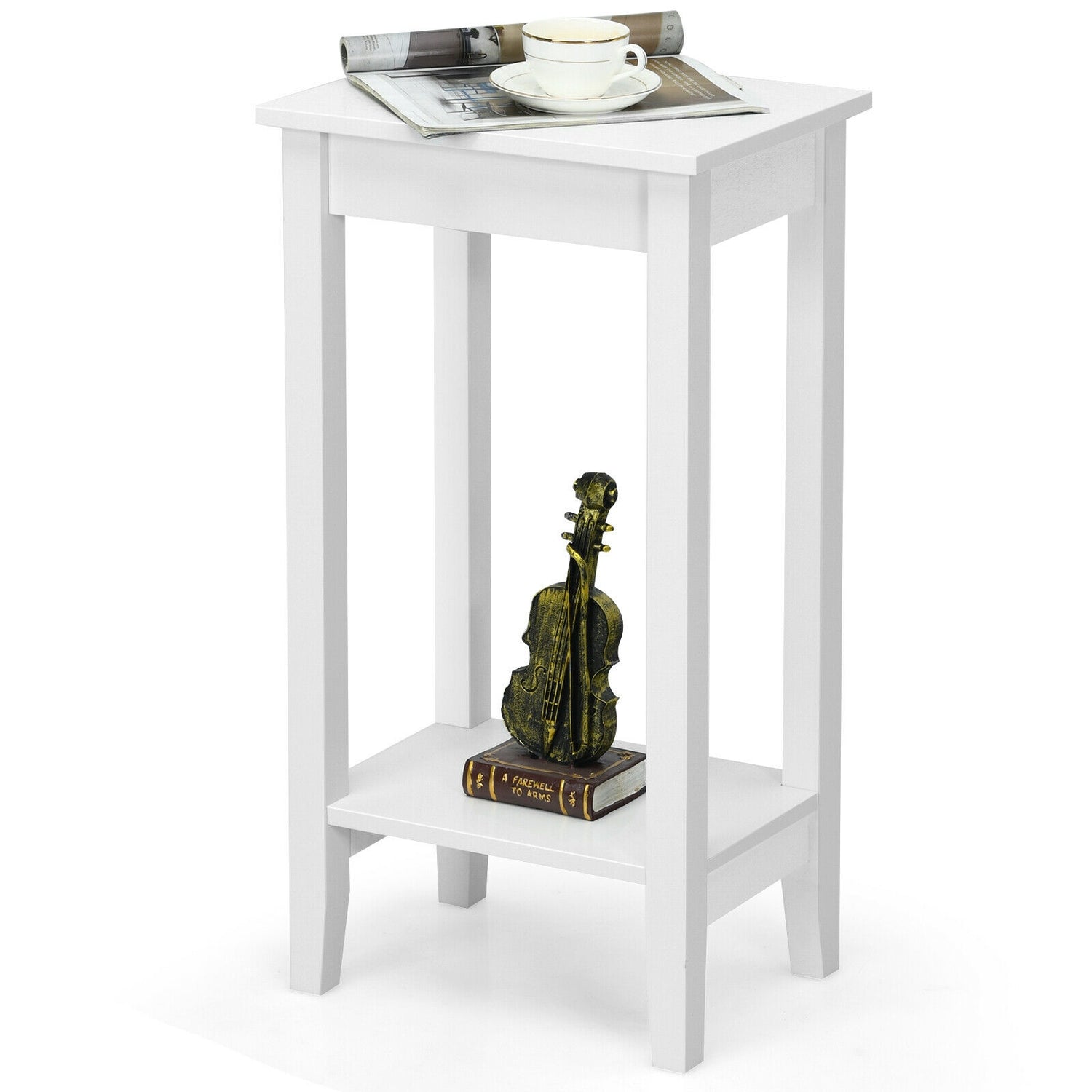 Tall Wooden Sofa End Table Side Table