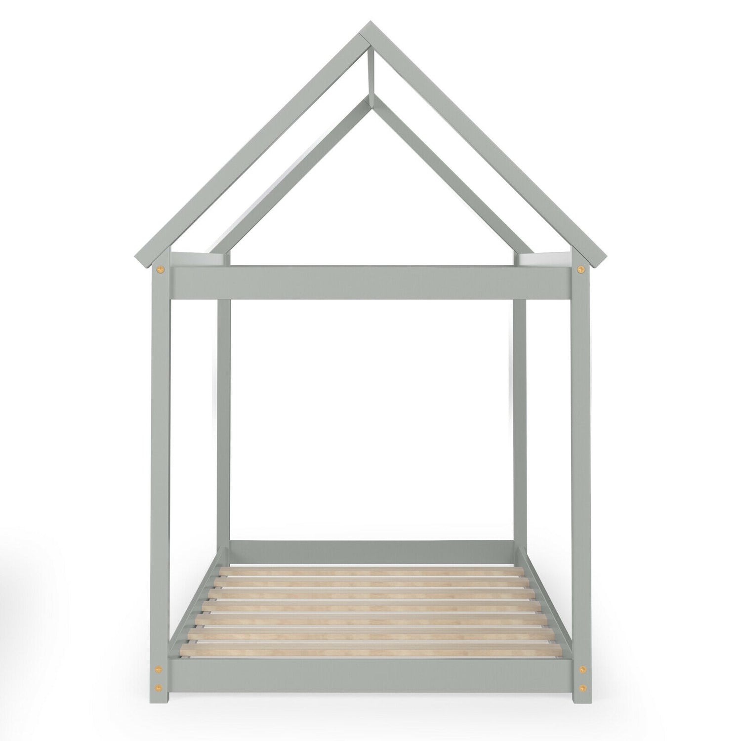 Stable Kids Platform Floor Bed with Roof ang Heavy-Duty Slats
