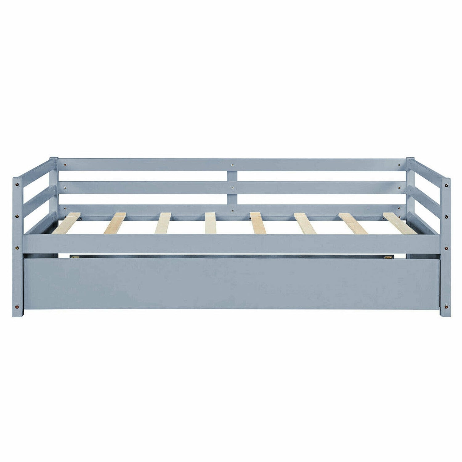 Twin Size Wooden Slat Trundle Platform