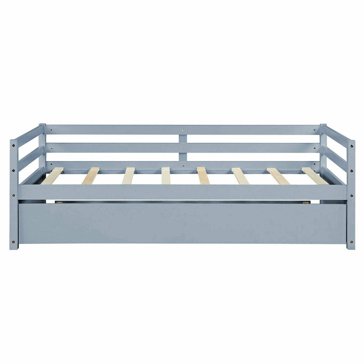 Twin Size Wooden Slat Trundle Platform