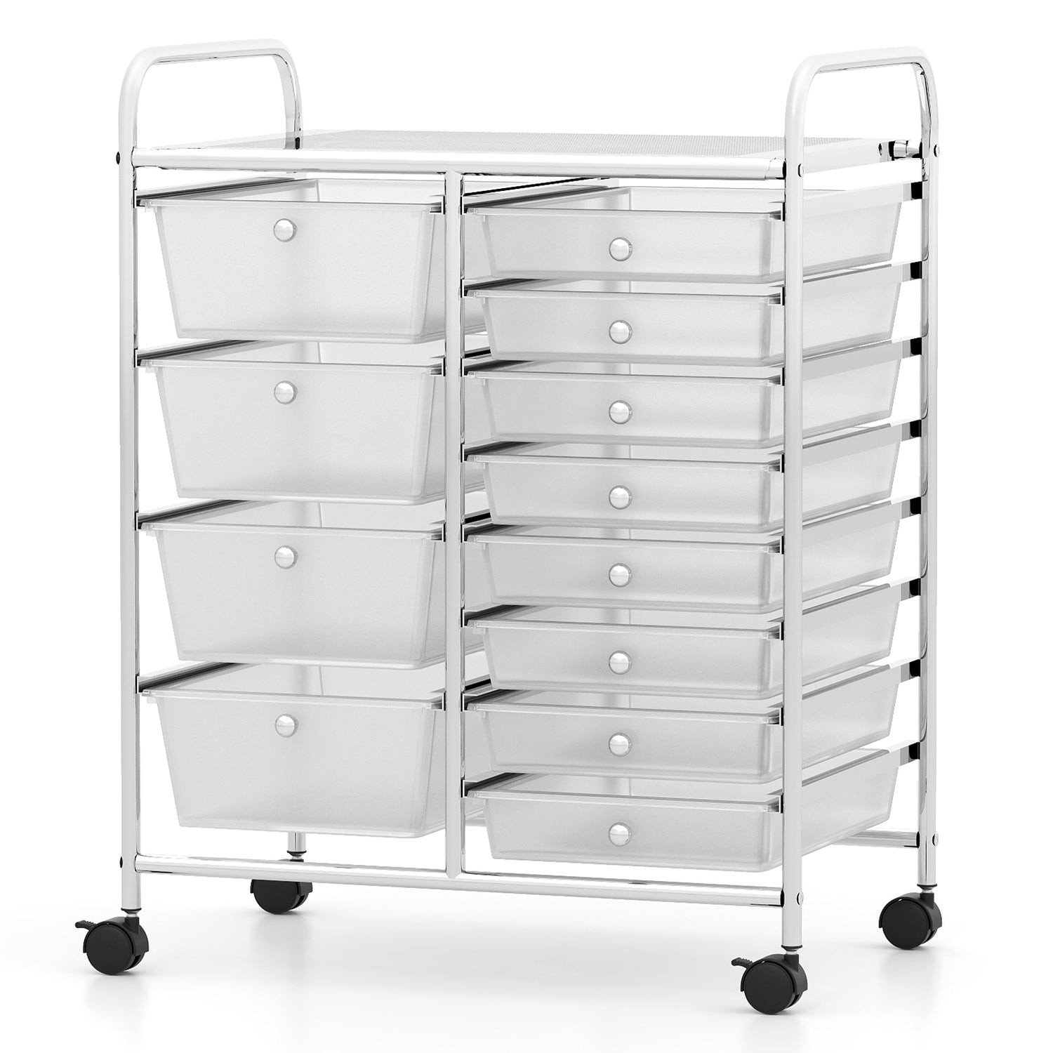 12-Drawer Utility Rolling Cart with Drawers Multi-Use Storage