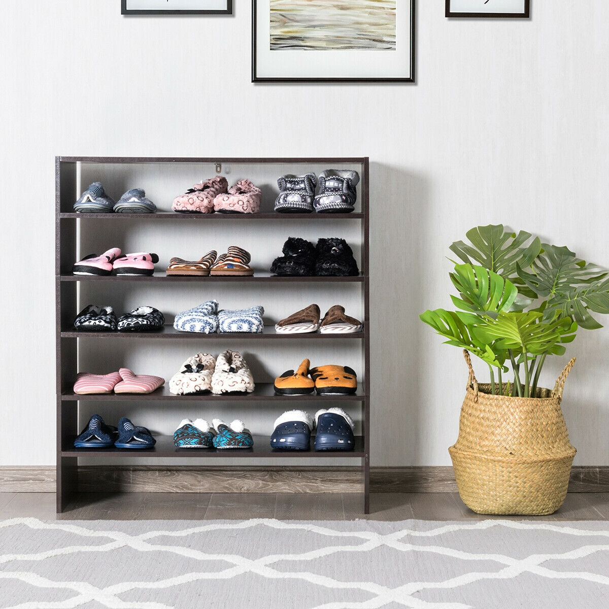 3 Pieces 31-Inch Stackable Multi-Shape Shoe Rack