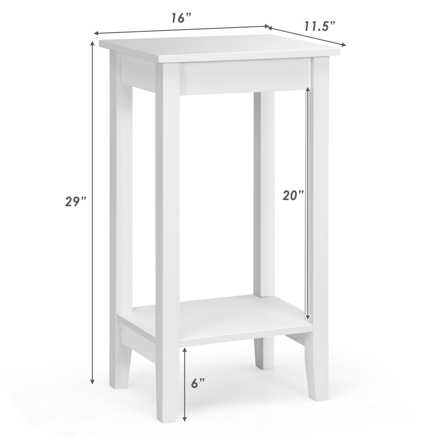 Tall Wooden Sofa End Table Side Table