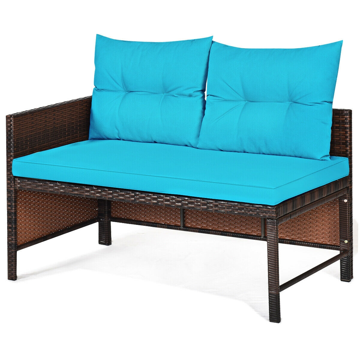 3 Pieces Patio Wicker Rattan Sofa Set