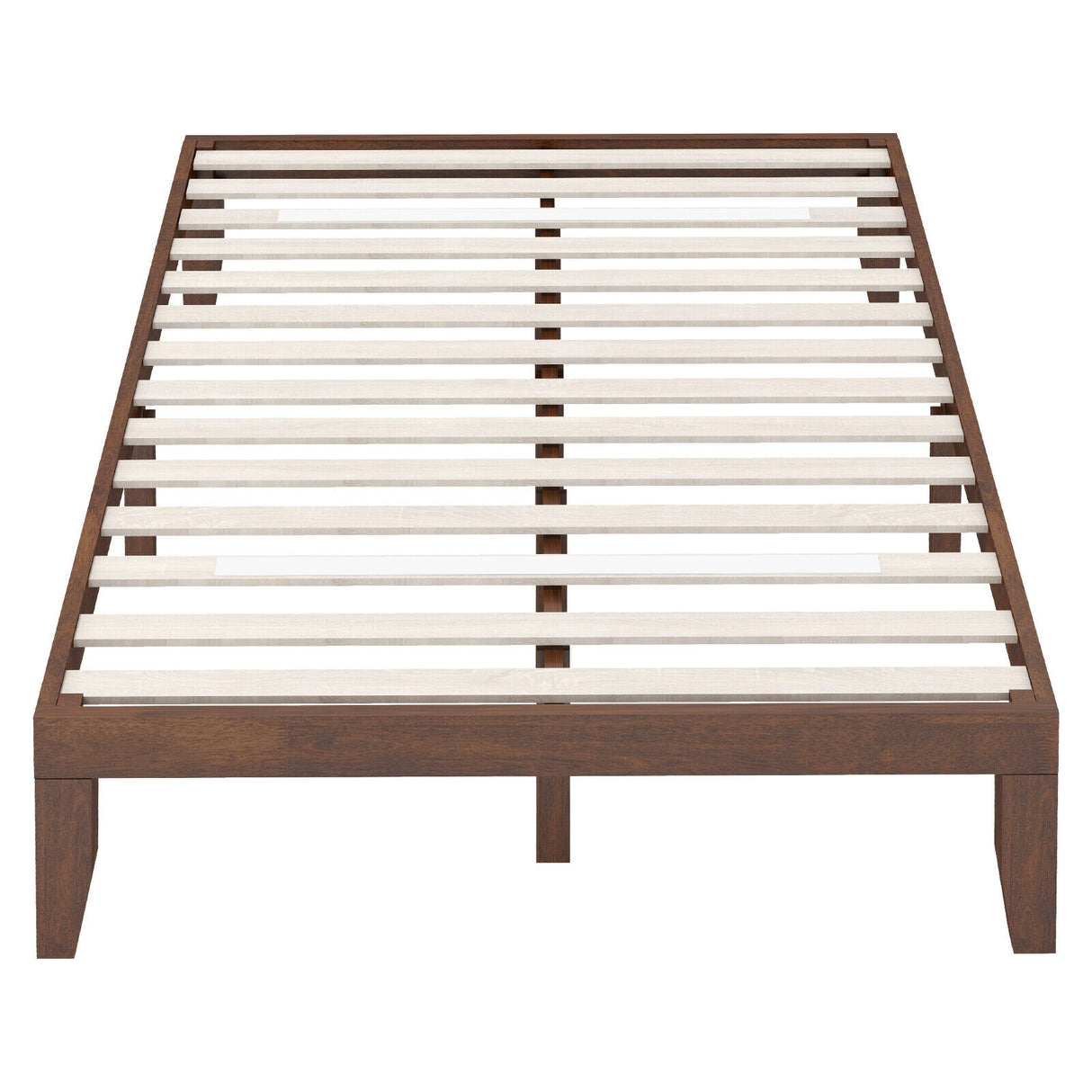 14 Inch Full Size Wood Platform Bed Frame with Wood Slat Support
