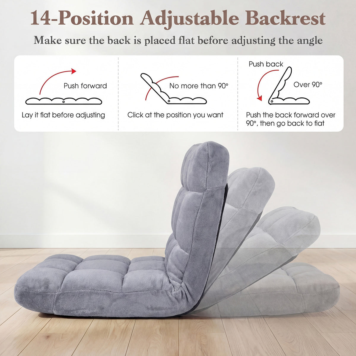 14-Position Adjustable Cushioned Floor Chair