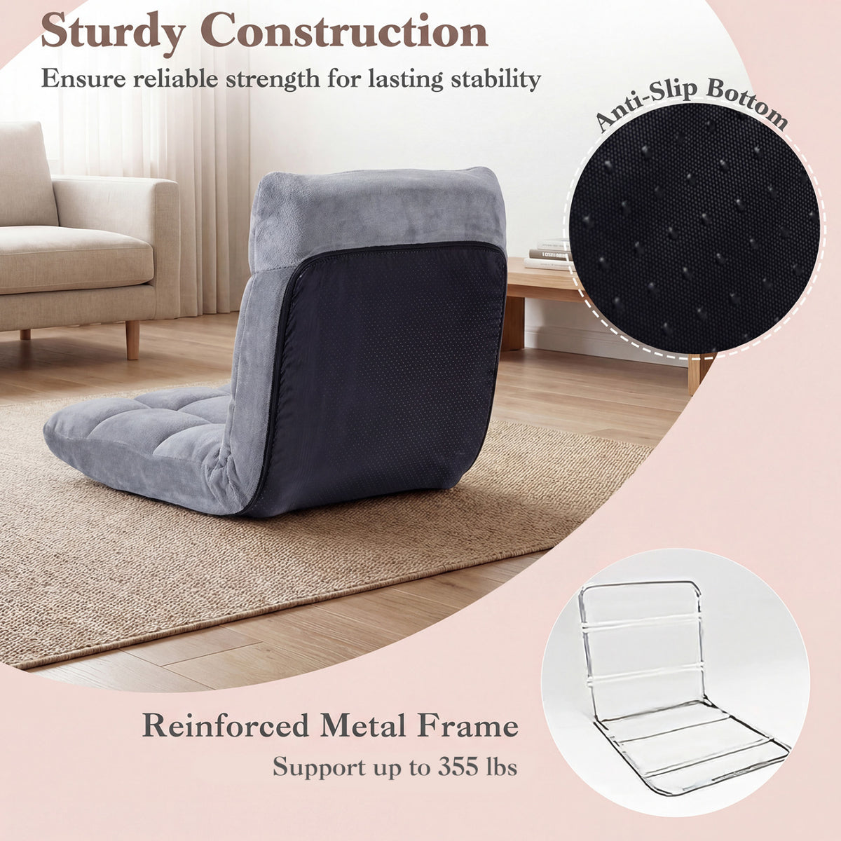 14-Position Adjustable Cushioned Floor Chair