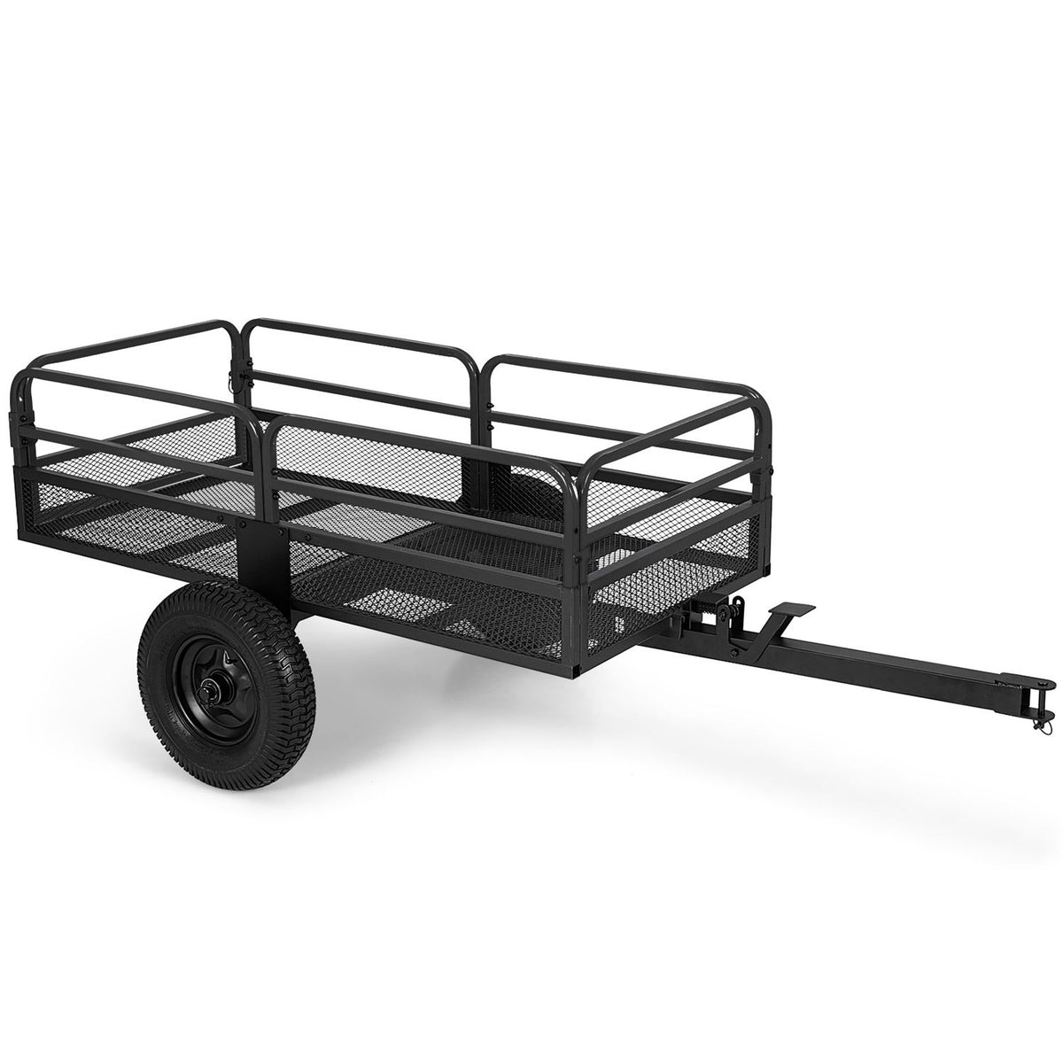1540 LBS Capacity 17.6 Cu. Ft Heavy Duty Metal Dump Cart Trailer