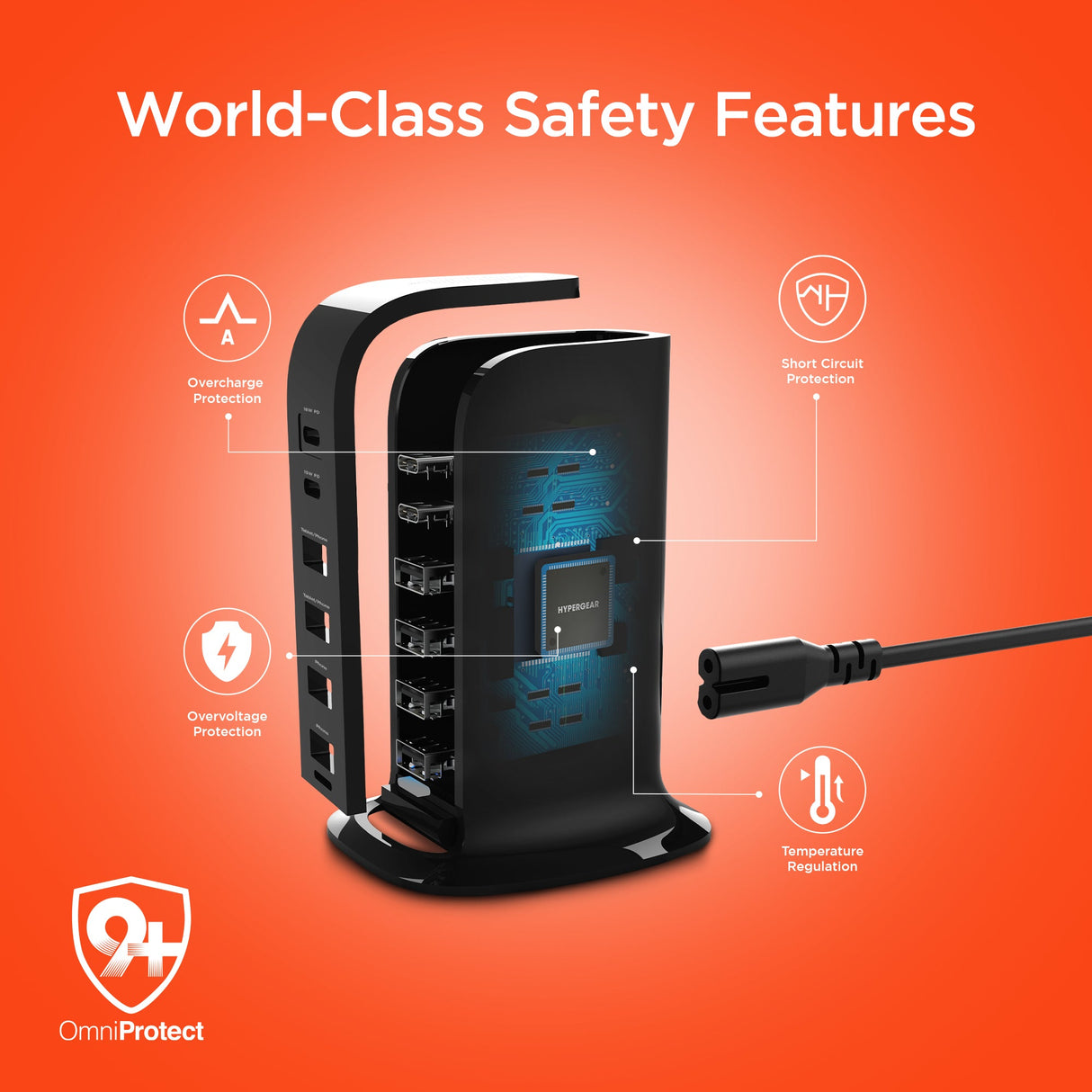 HyperGear Power Tower 42W 6 USB Charging Station