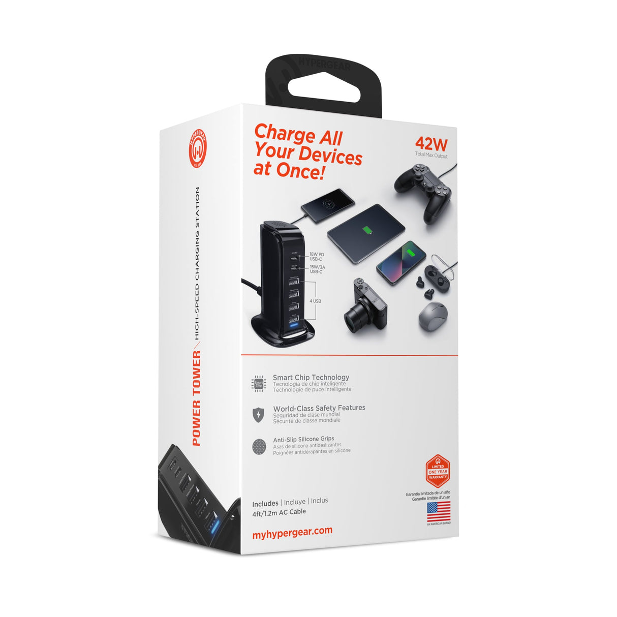 HyperGear Power Tower 42W 6 USB Charging Station