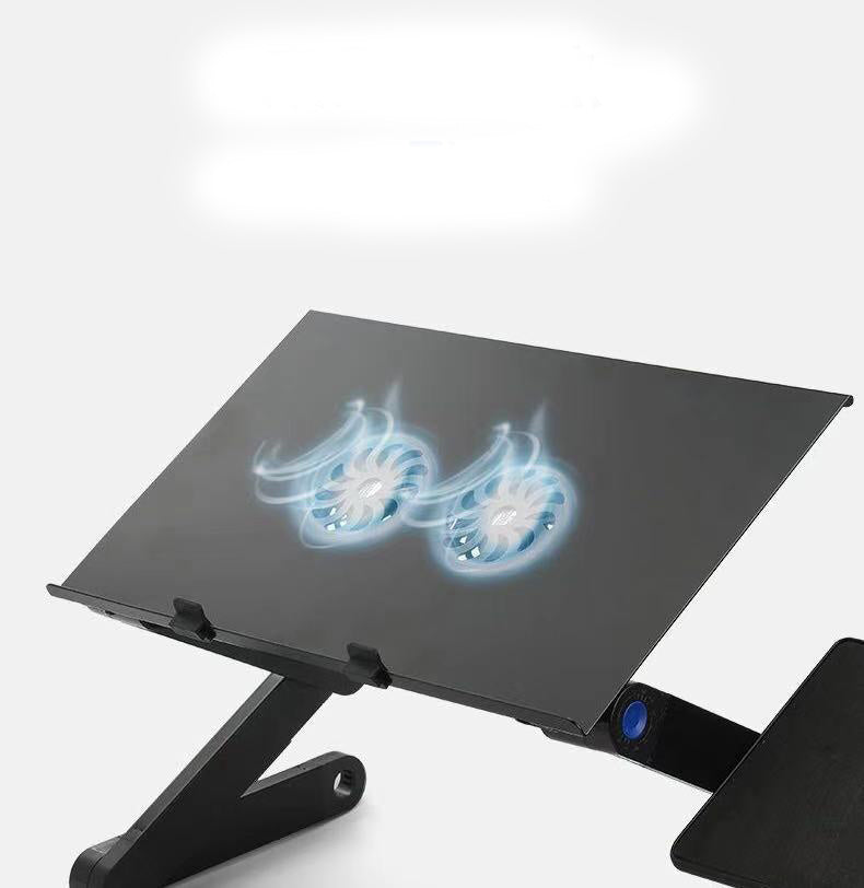 Folding Notebook Computer Desk with Dual Fans for Stability