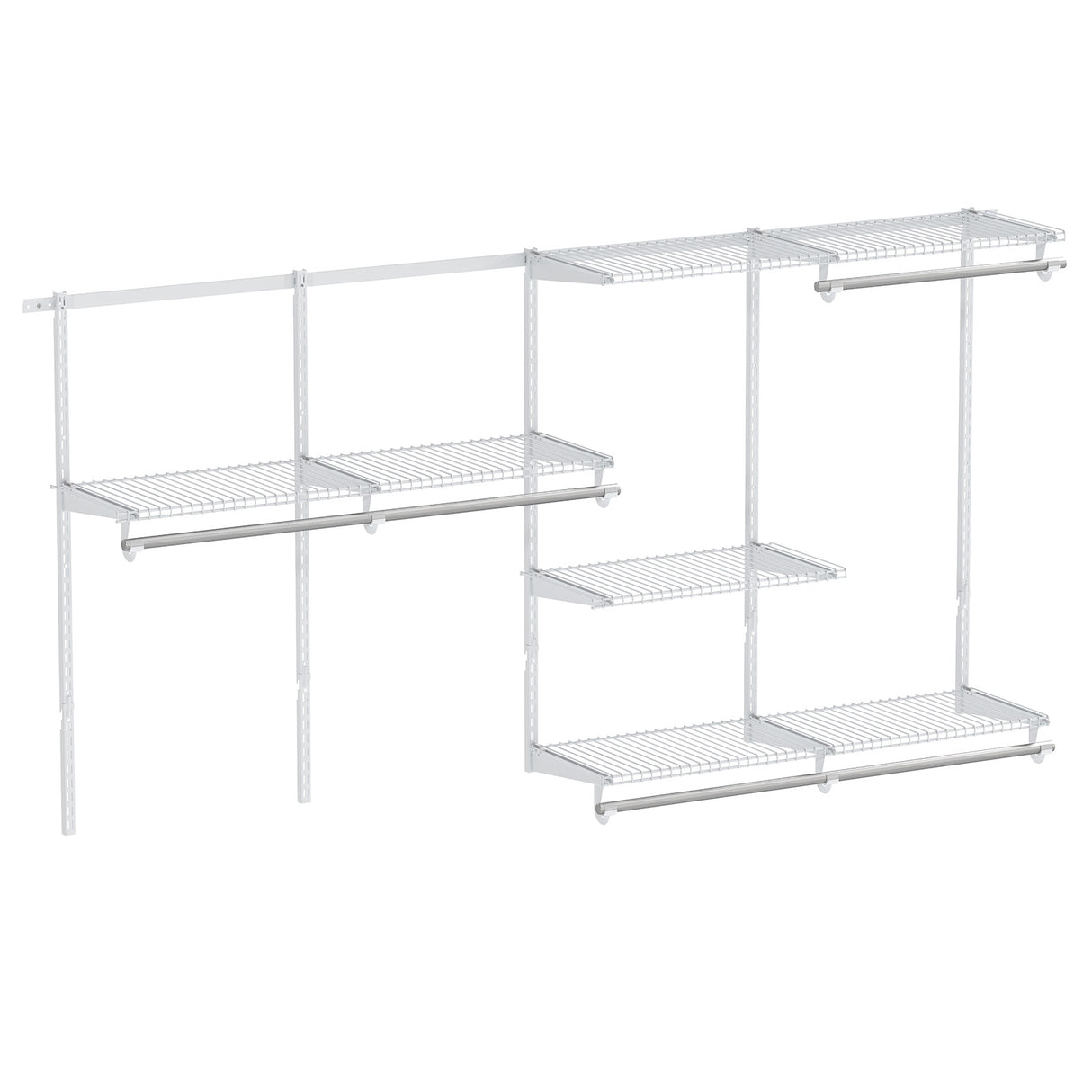 Closet System 4-8 FT Wall-Mounted Closet Shelves and Rod