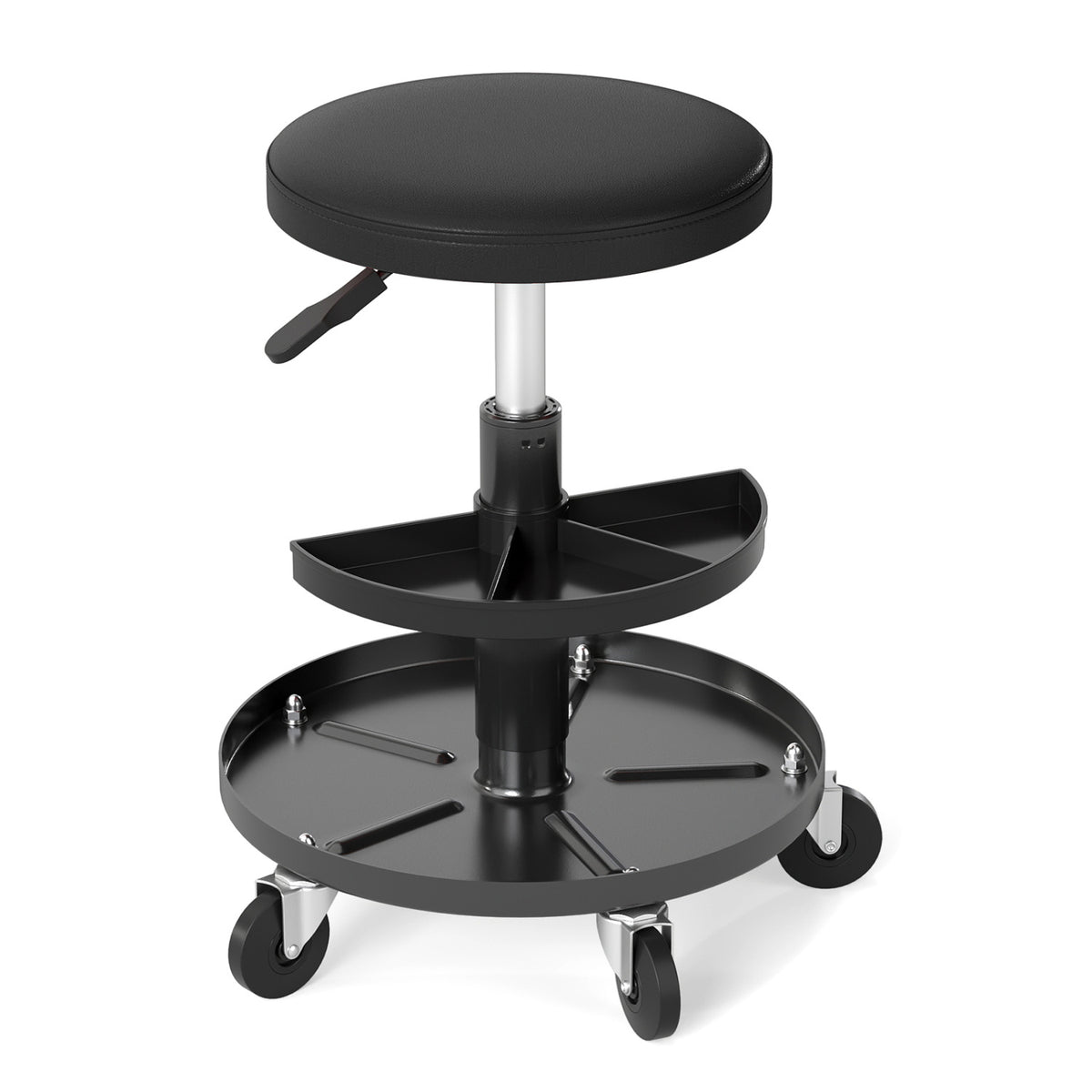 16.5"-22" Adjustable Height Seat Rolling Mechanic Stool with Wheels