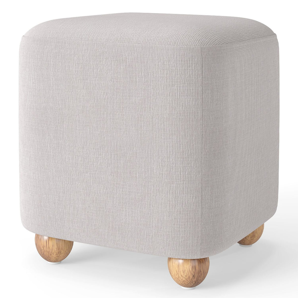 16.5 Inches Square Storage Ottoman with Solid Rubber Wood Legs-Gray