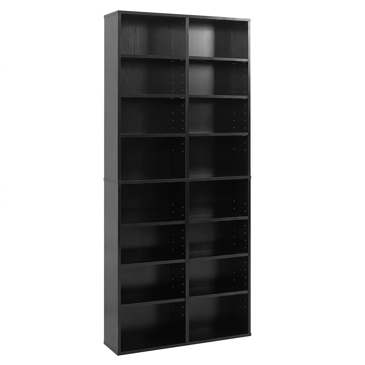 16 Compartment CD Storage Unit 54" Freestanding Open Display Shelf with 12 Removable Shelves