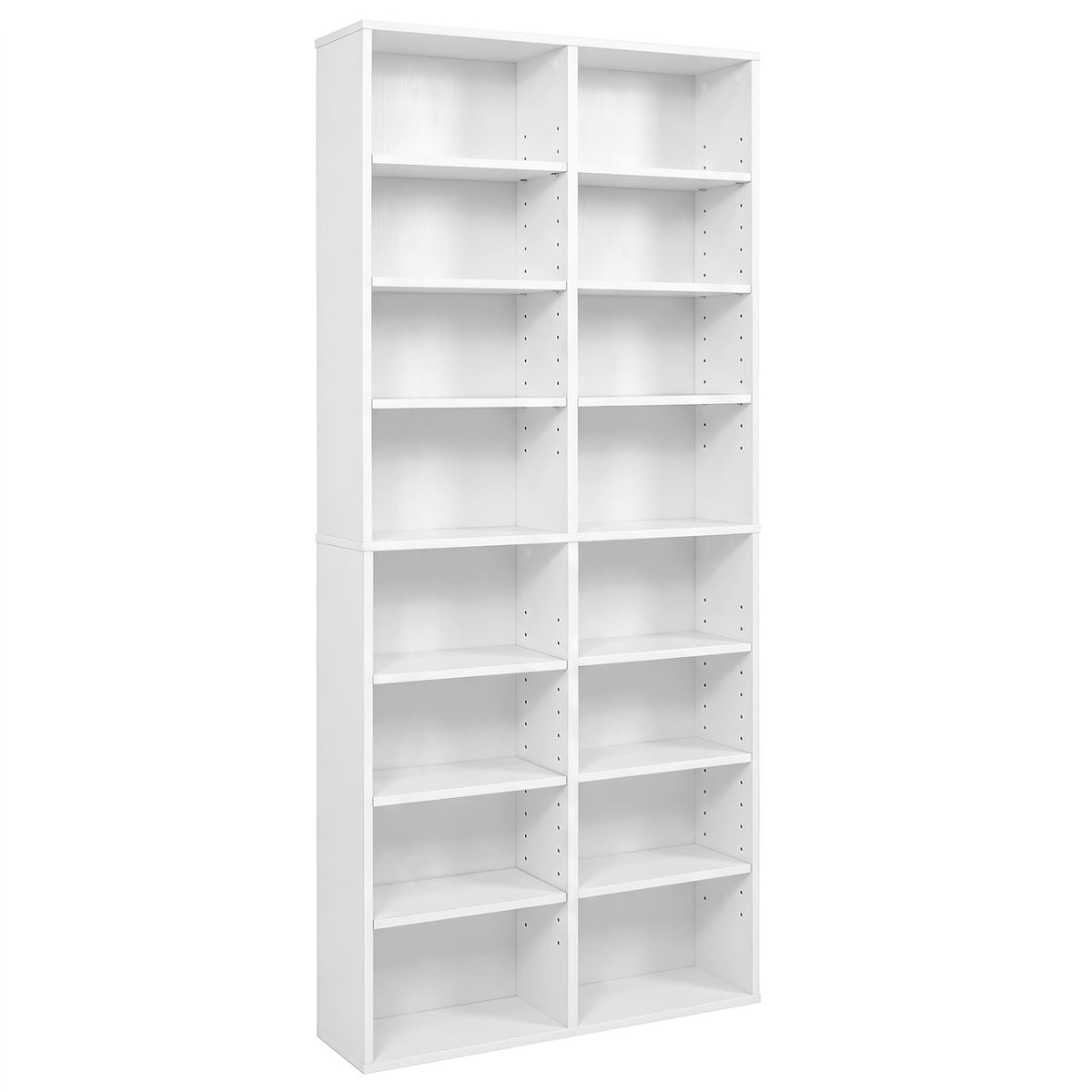 16 Compartment CD Storage Unit 54" Freestanding Open Display Shelf with 12 Removable Shelves