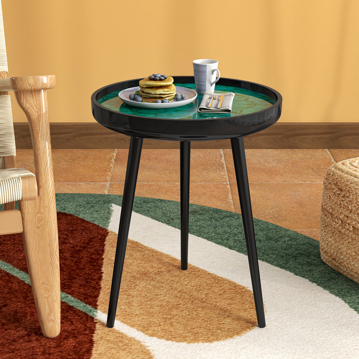 Mid-century Modern Coffee End Table with Sea Shell Decoration