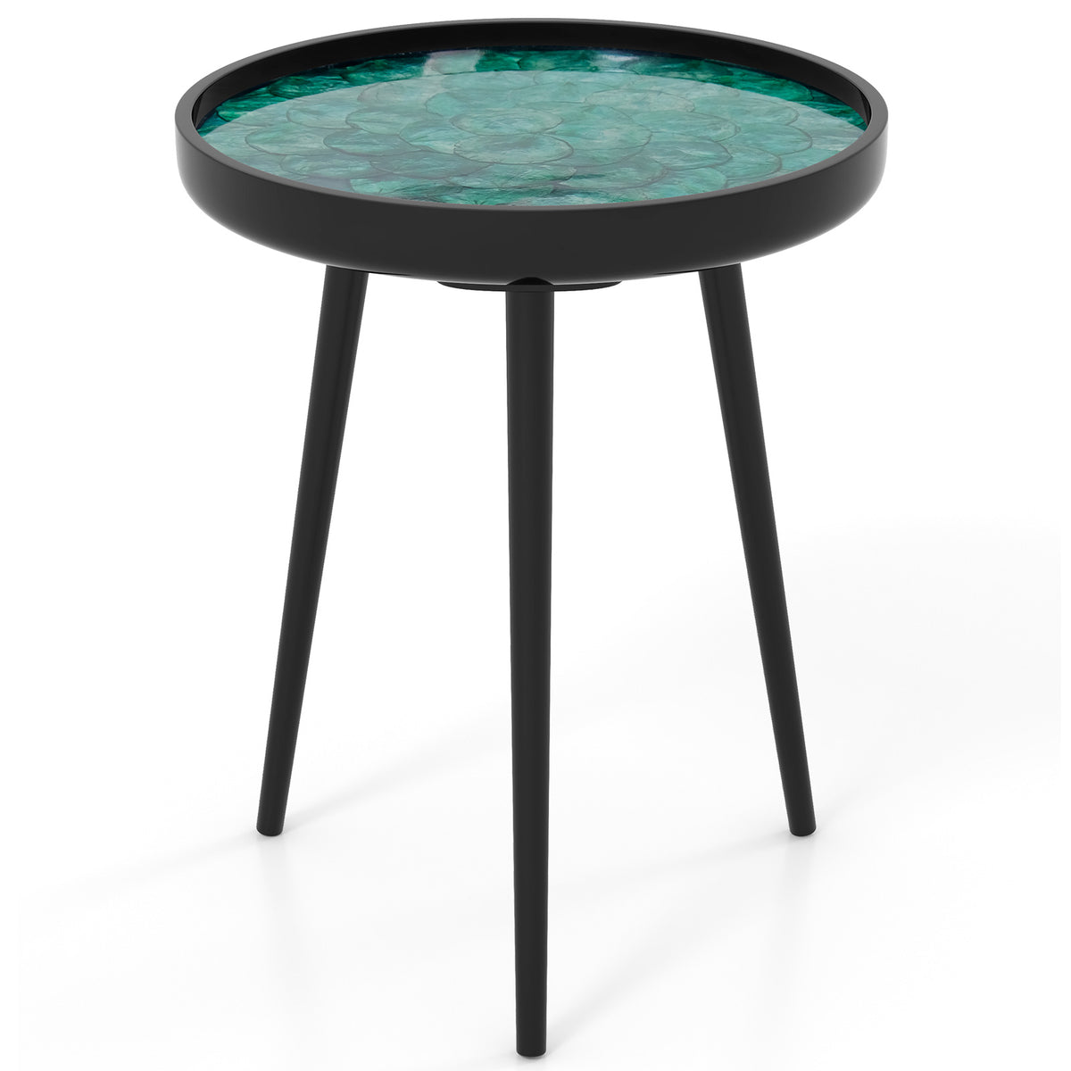 Mid-century Modern Coffee End Table with Sea Shell Decoration