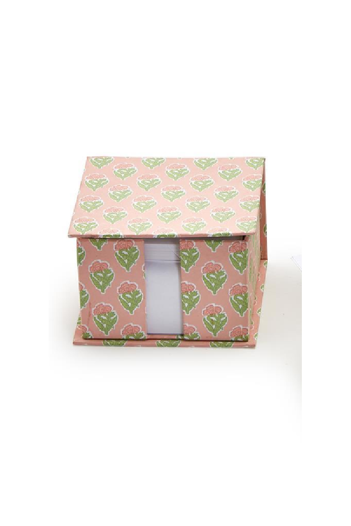 FLORAL NOTE PAPER CADDY W/PENCIL