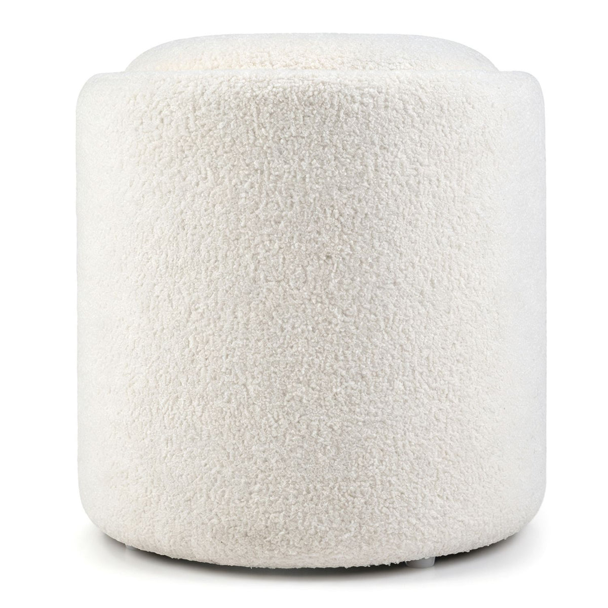 17 Inches Round Storage Ottoman with Flipping Lid-Beige