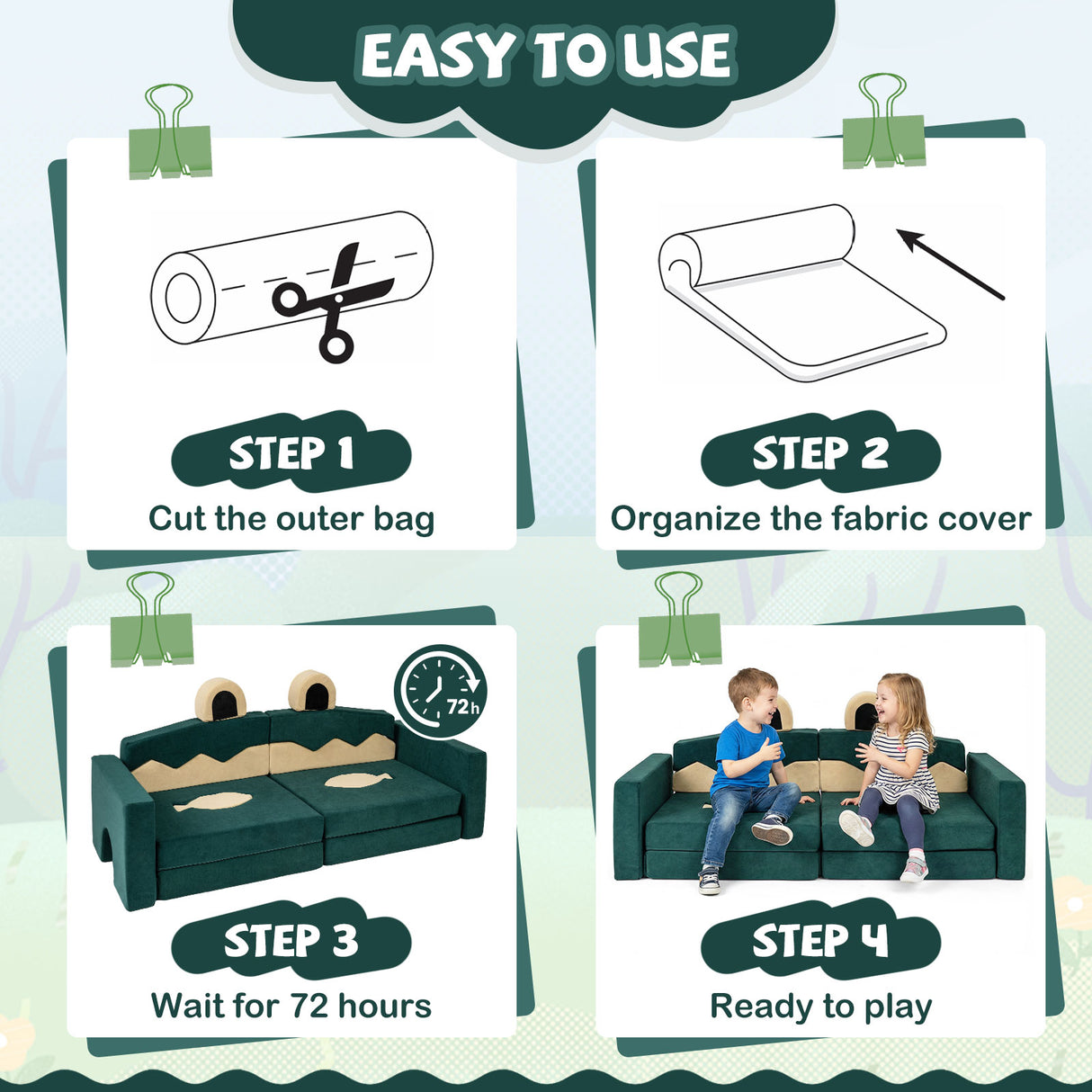 17 Pieces Modular Kids Play Couch for Inspiring Creativity