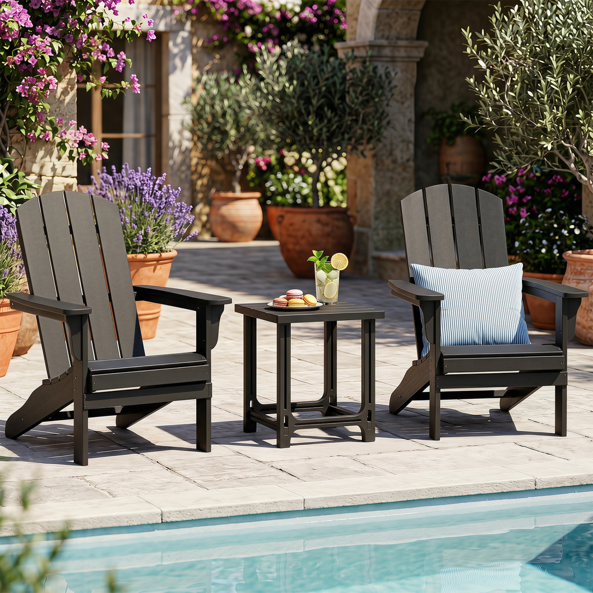 Outdoor Adirondack Side Table with Slatted Surface