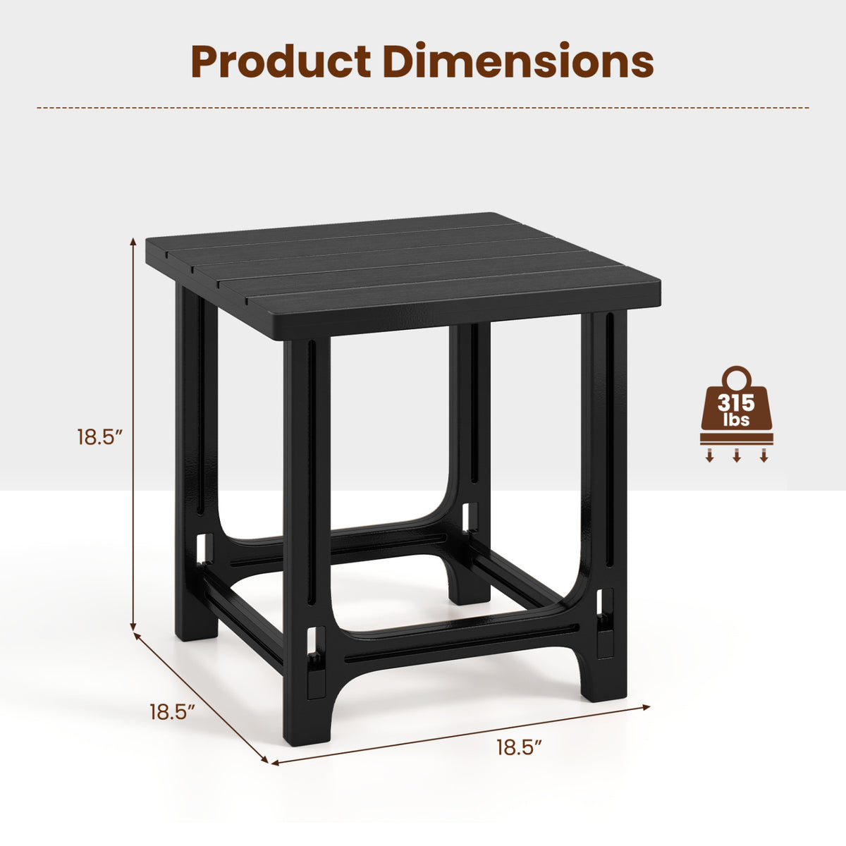 Outdoor Adirondack Side Table with Slatted Surface