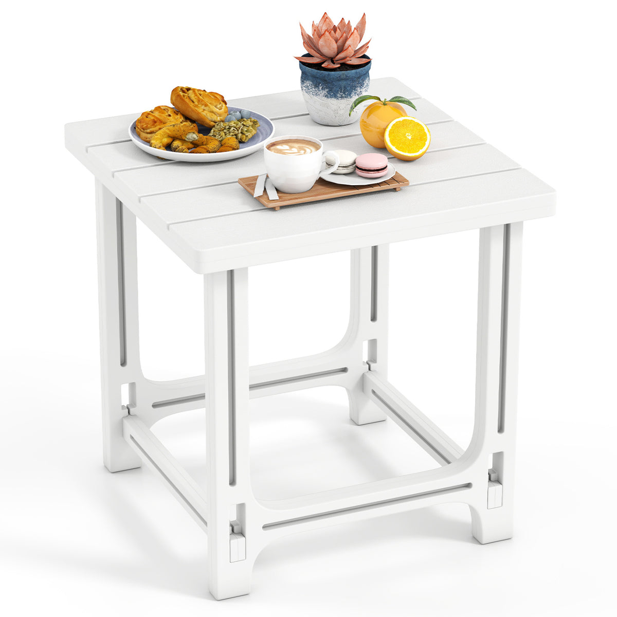 Outdoor Adirondack Side Table with Slatted Surface