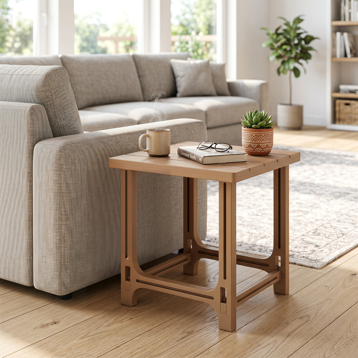 Outdoor Adirondack Side Table with Slatted Surface