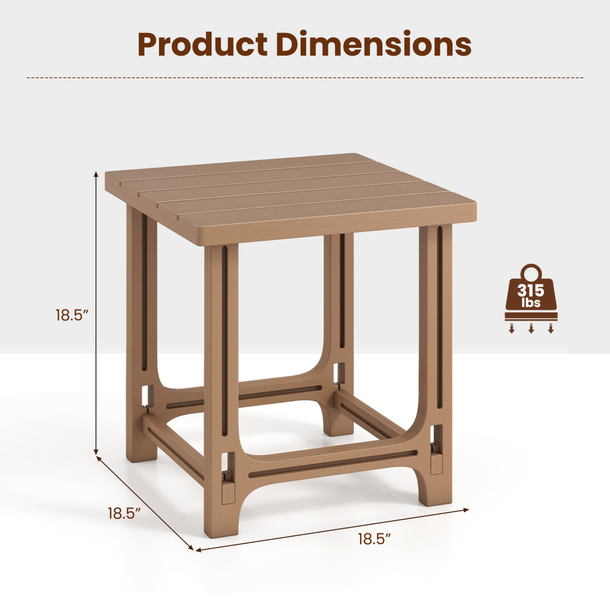 Outdoor Adirondack Side Table with Slatted Surface