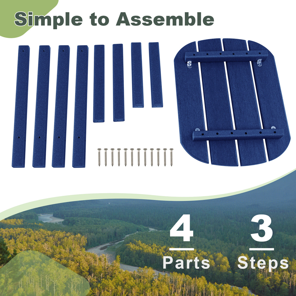 18 Inch Weather Resistant Side Table for Garden Yard Patio