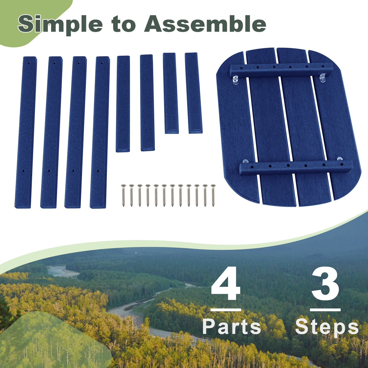 18 Inch Weather Resistant Side Table for Garden Yard Patio