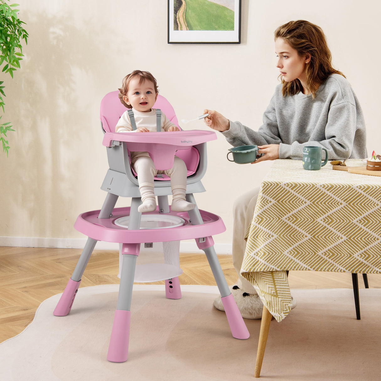 16-in-1 Baby High Chair with Activity Center and Booster Seat for Babies and Toddlers