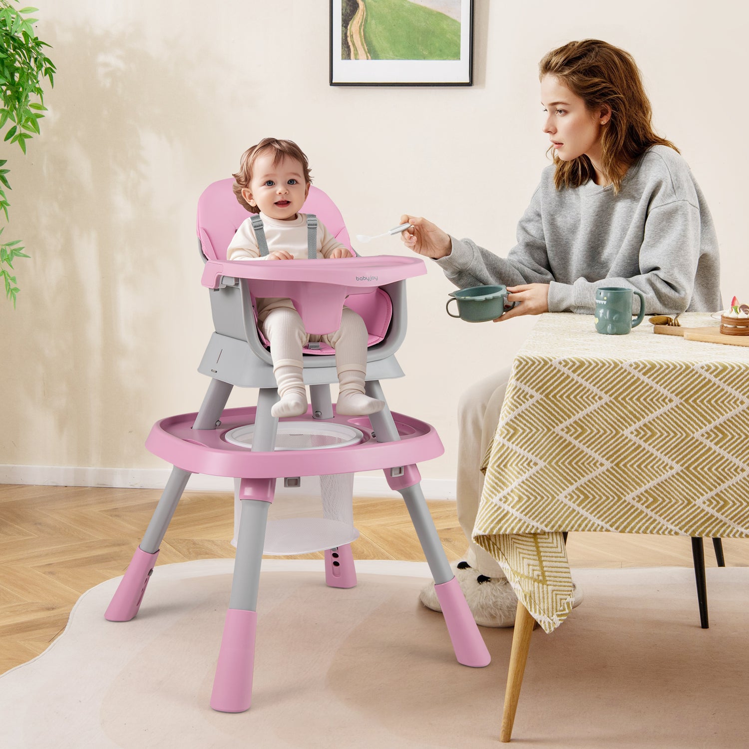 16-in-1 Baby High Chair with Activity Center and Booster Seat for Babies and Toddlers