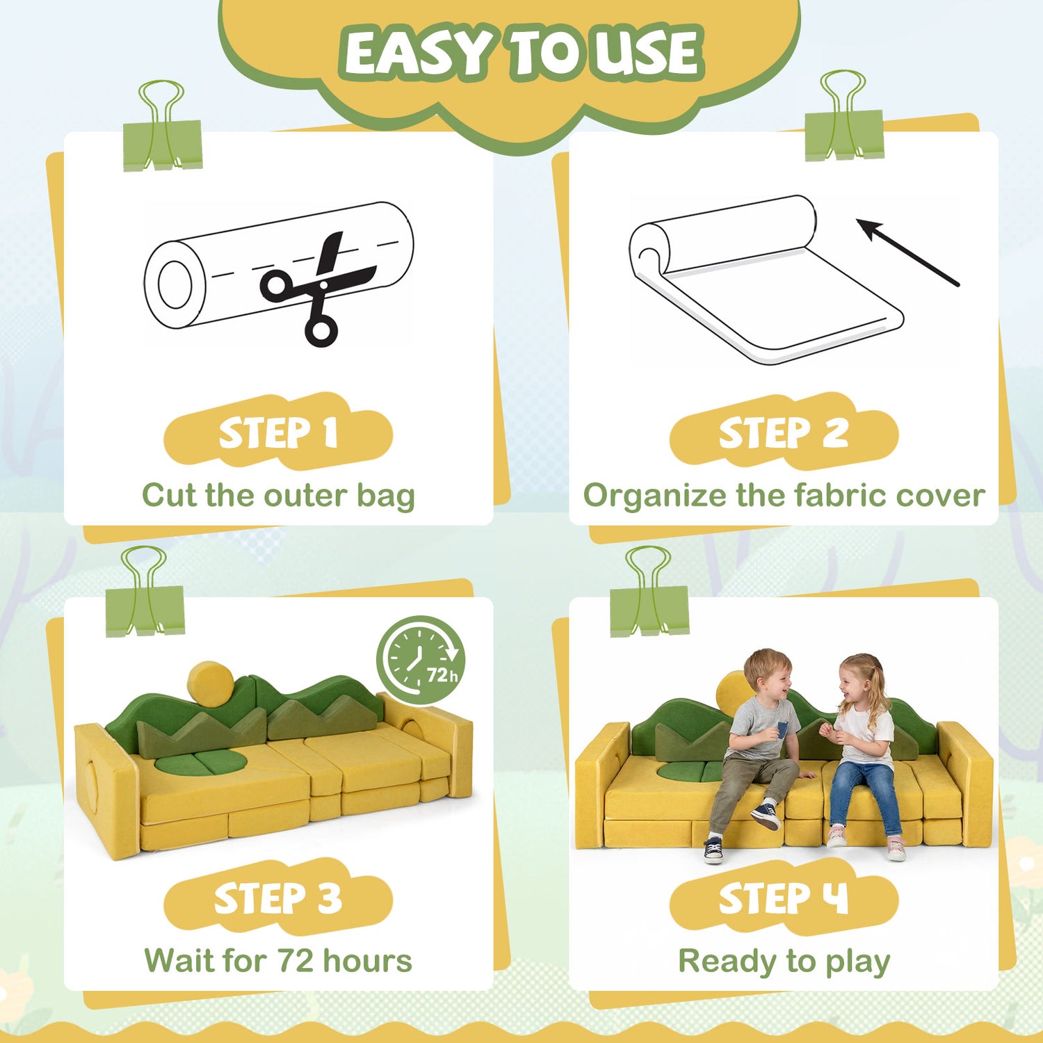 19 Pieces Modular Kids Play Couch for Inspiring Creativity