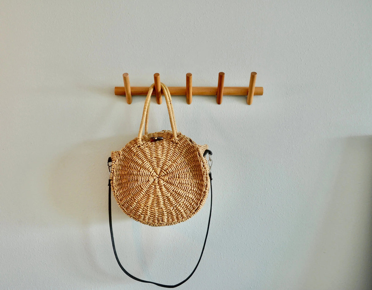 Boho Wood Coat Rack - Walnut & Beech Wood