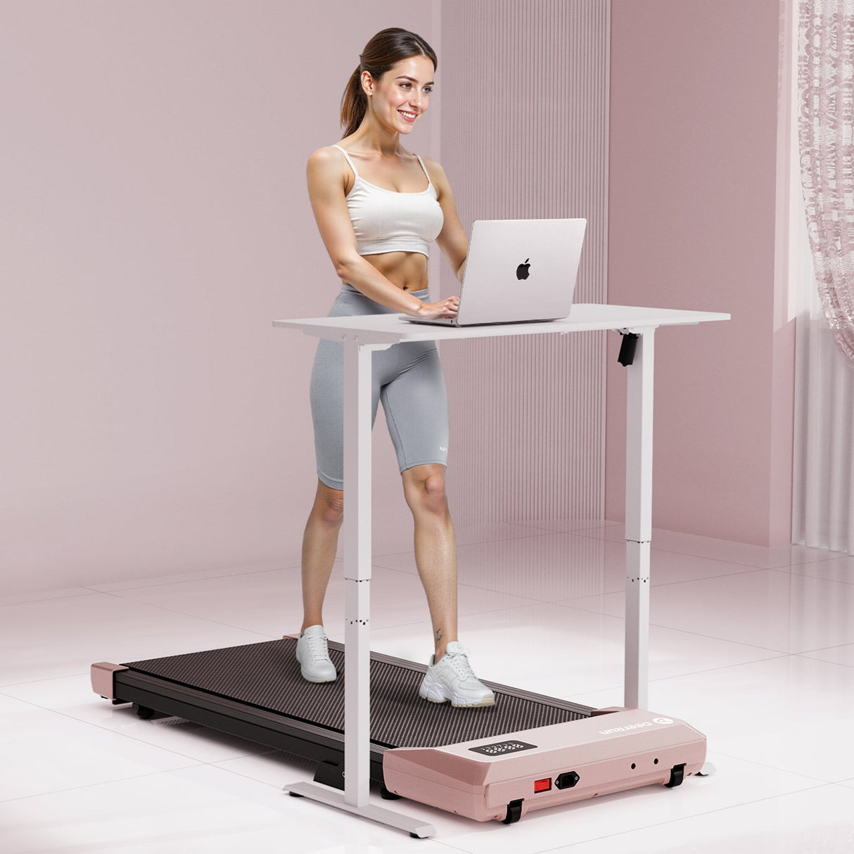 DeerRun Q1 Urban Mini Under-Desk Treadmill with Remote Control