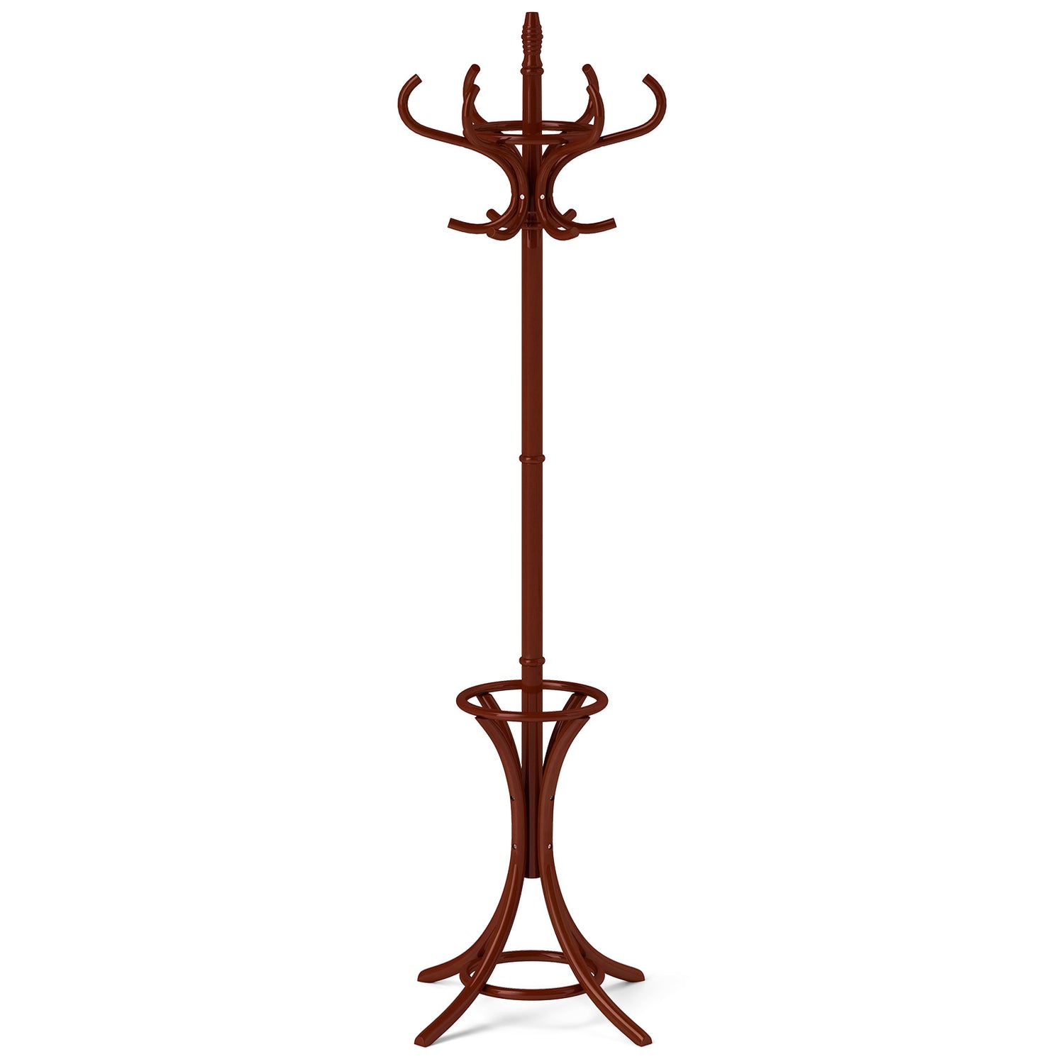 Wood Standing Hat Coat Rack with Umbrella Stand