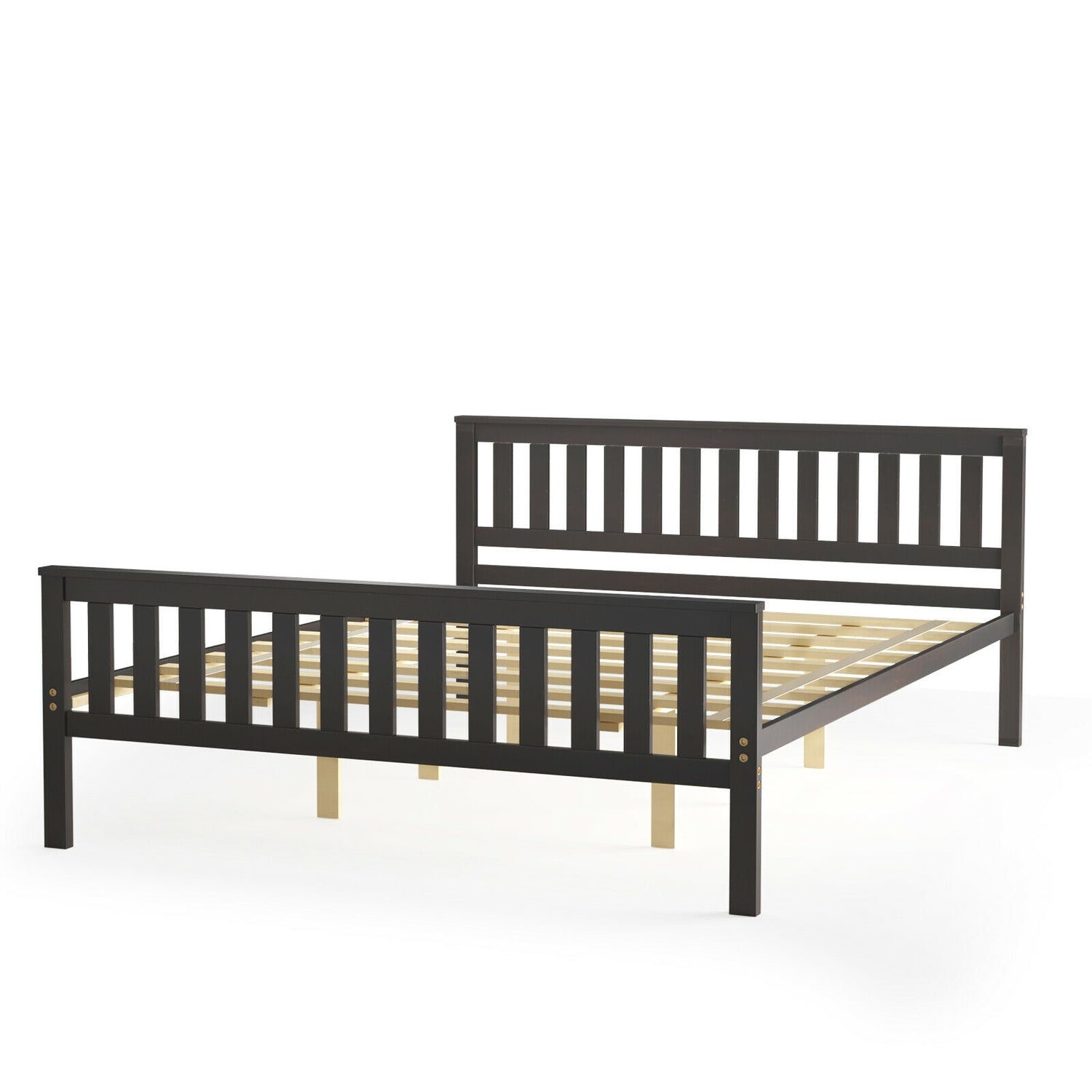 Full Size Wood Platform Bed with Headboard