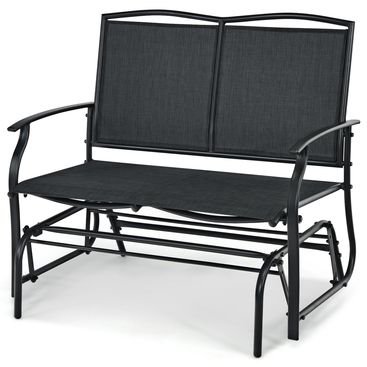 Outdoor Iron Patio Rocking Chair for Backyard and Lawn