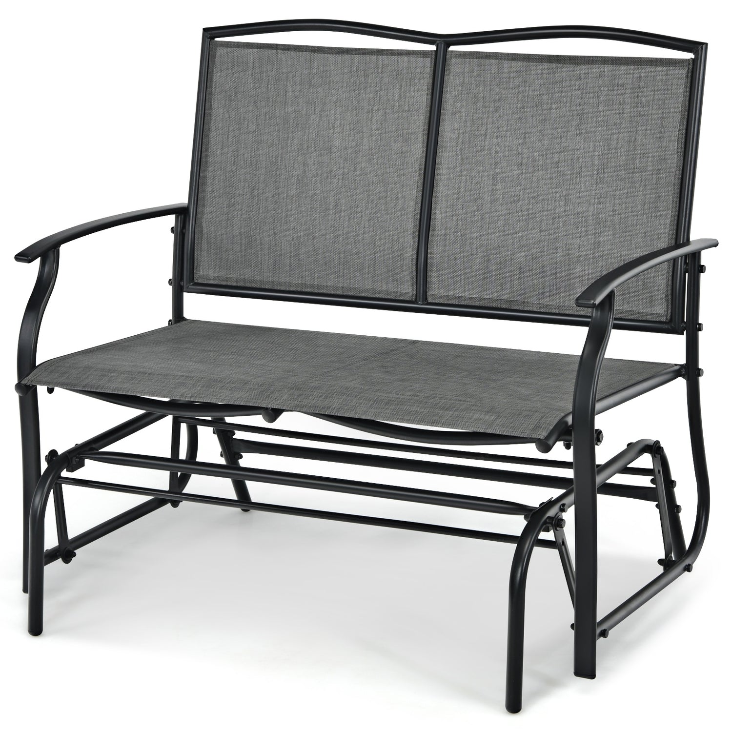Outdoor Iron Patio Rocking Chair for Backyard and Lawn