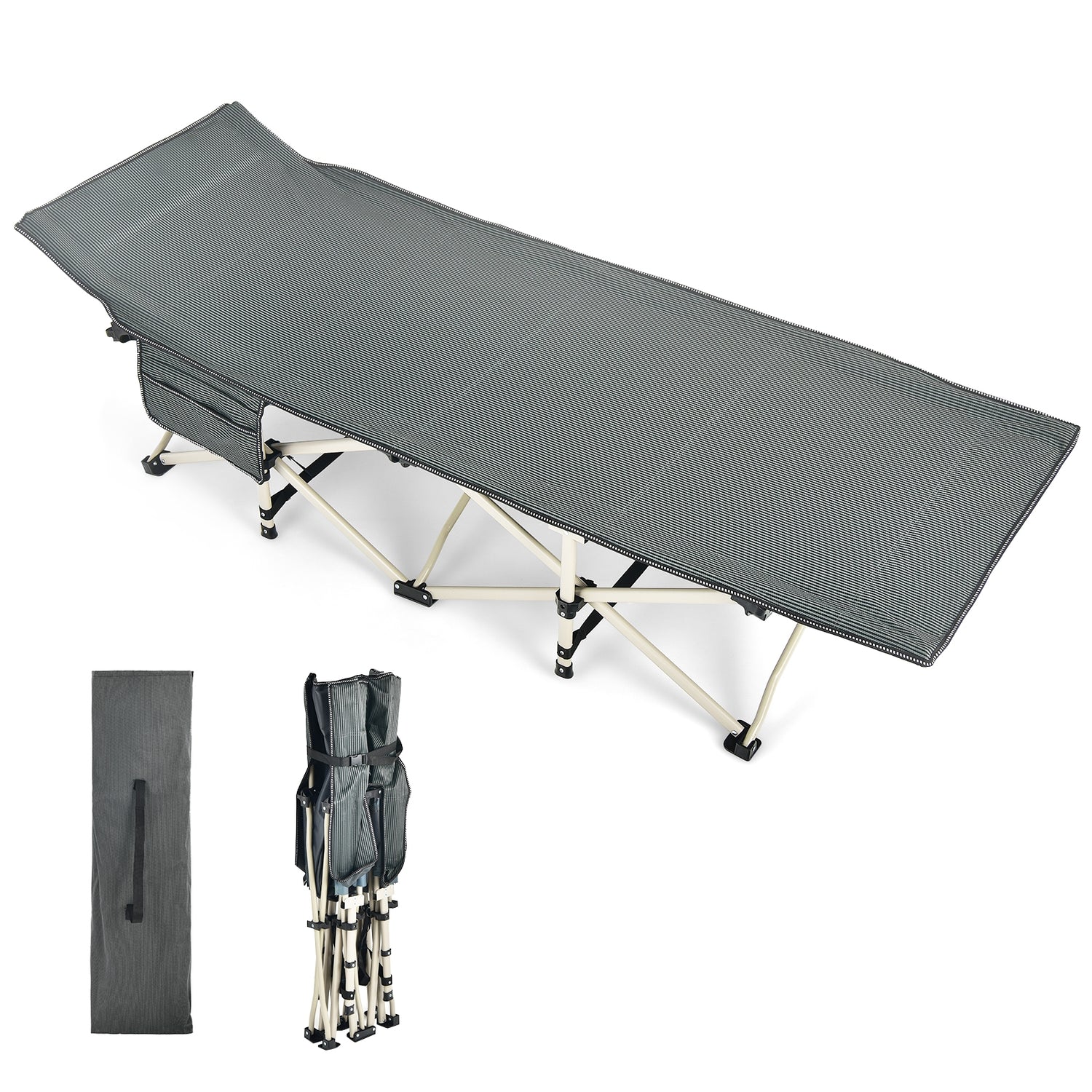 Wide Foldable Camping Cot with Carry Bag