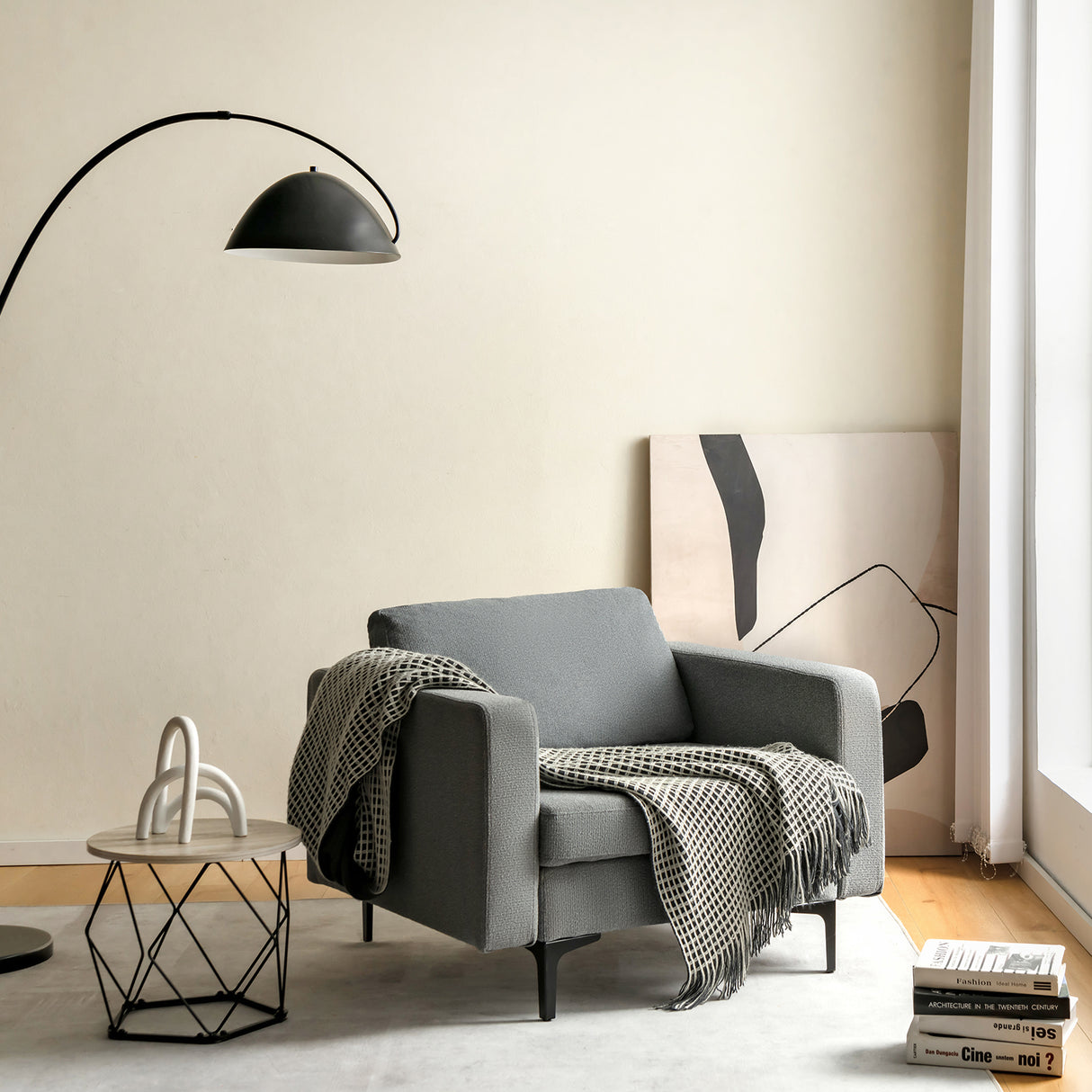 1/2/3/4-Seat Convertible Sectional Sofa with Reversible Ottoman-1