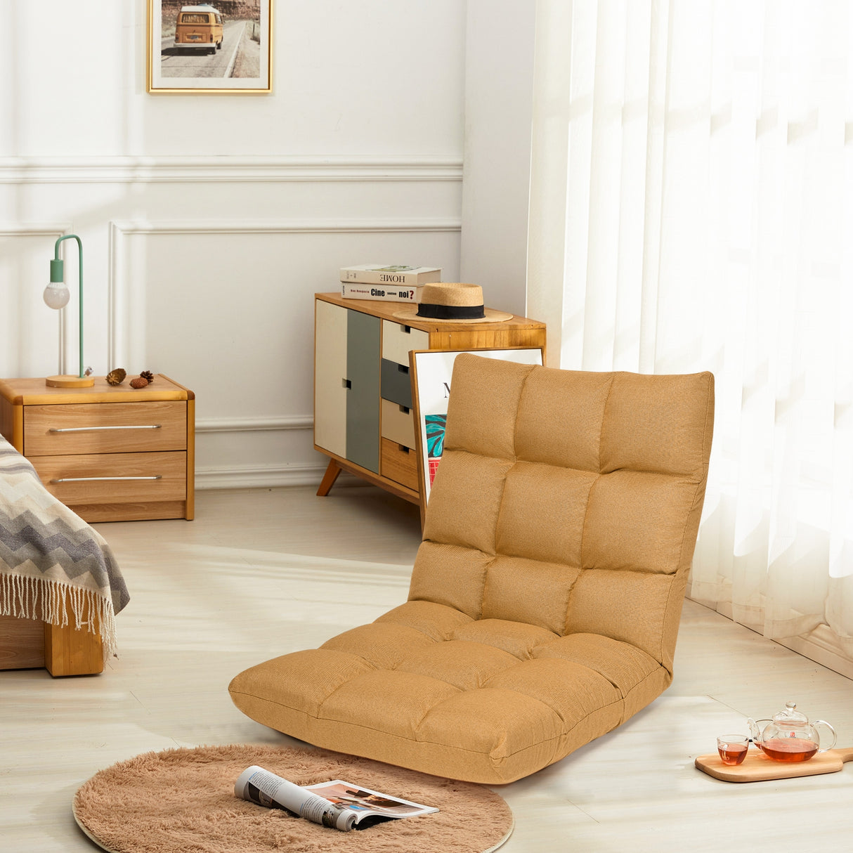 14-Position Adjustable Folding Lazy Gaming Sofa