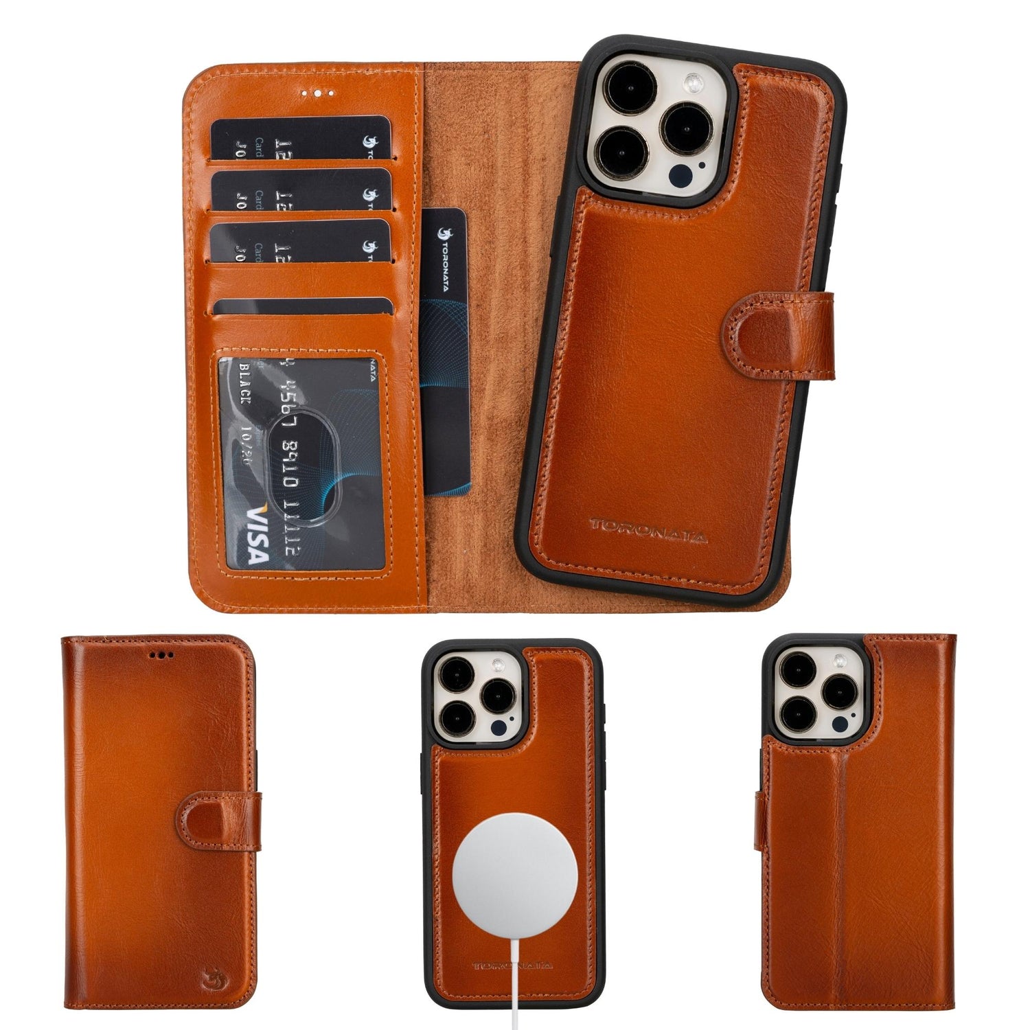 Casper iPhone 14 Series Detachable Leather Wallet Case