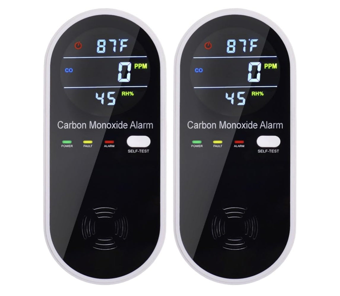 3-in-1 Carbon Monoxide Detector, Carbon Monoxide Detector Plug in Wall with Temperature & Humidity Display