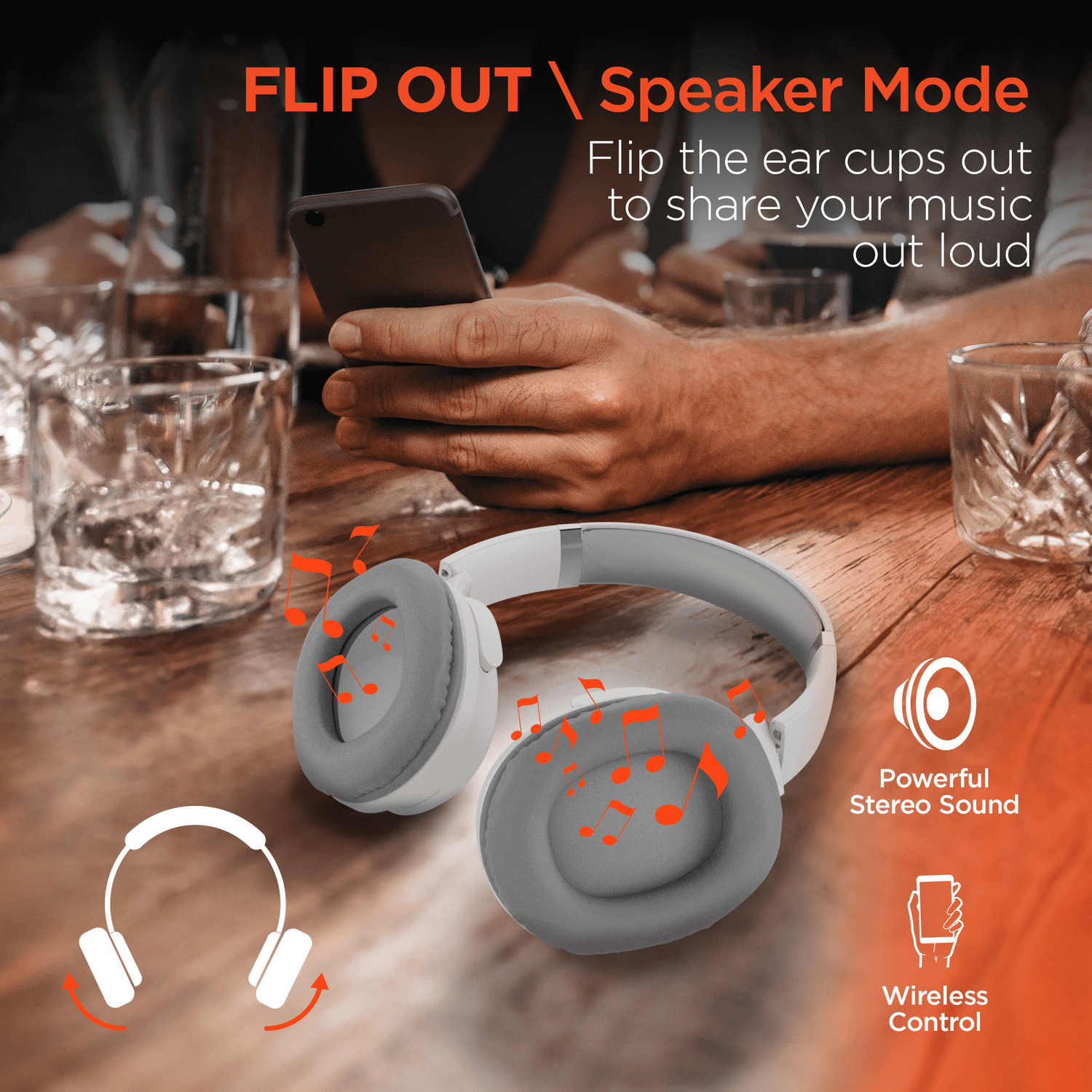 HyperGear Flip 2-in-1 Headphones Plus Speaker