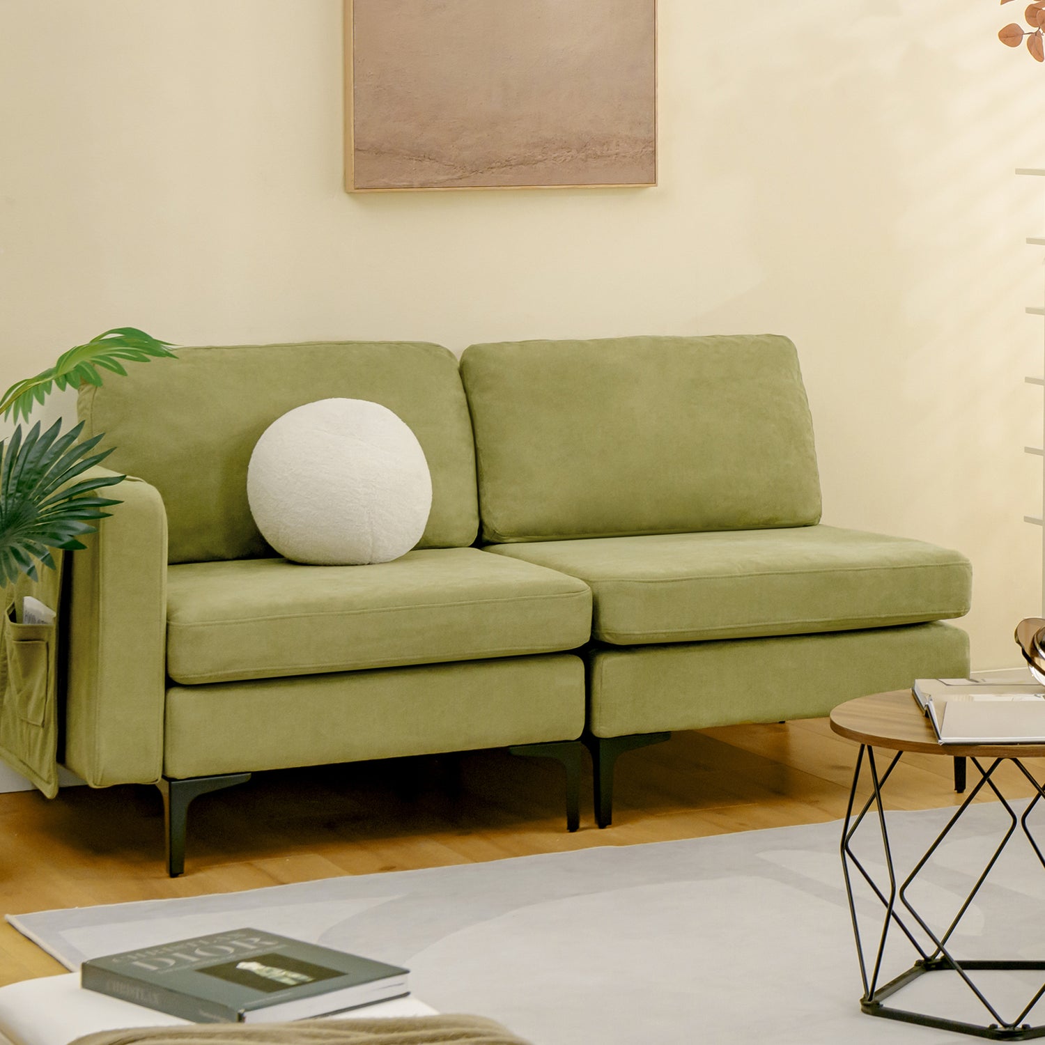 Modular 3-Seat L-shaped Sectional Sofa with Reversible Chaise and 2 USB Ports